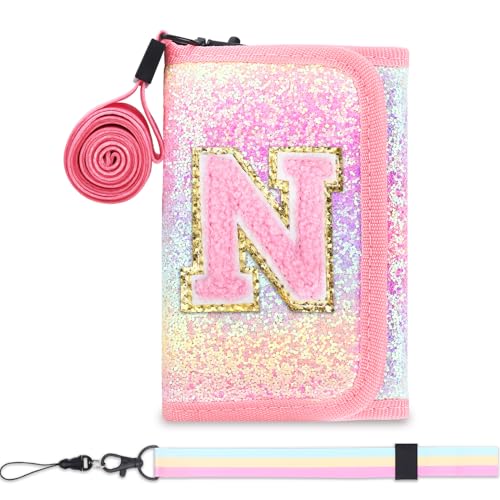 Luchike Kids Wallets 6-8 & 8-10 - Cute Wallets for Teen Girls with Initials & Coin Pocket - Toddler & Magic Sticker - Gifts - Image 1