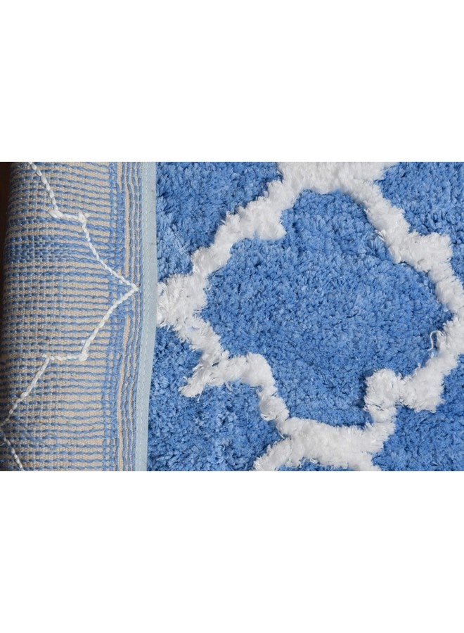 AEROHAVEN™ Glorious Super Soft Microfiber Abstract Moroccan Designer Anti Slip Bathmat (Aqua, 40 cm x 60 cm) - Image 4