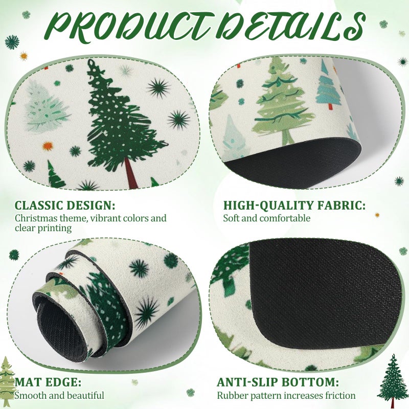 Tinideya Winter Dish Drying Mat for Kitchen Counter 12 x 20 Inch Coffee Bar Winter Mat Small Absorbent Holiday Dish Drainer Pad for Holiday Kitchen Accessories Decor(Christmas Tree) - Image 3
