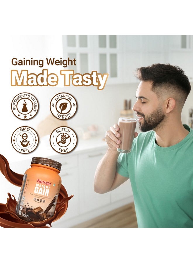 Nutrela Weight Gainer | 1kg Chocolate Flavour (Pack of 2) | High-Calorie Mass Gainer with Vitamins & Khandsari Sugar | Ideal for Men & Women - Image 4