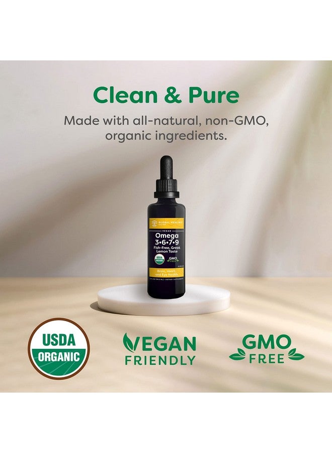 Global Healing Organic Omega 3 6 9 And 7 Seaberry Co2 Extract Fishfree Nongmo Omega 3 Supplement For Women  Men Contains Perilla Seed  Flaxseed Oil Omega 3 Fish Oil Alternative 2 Fl Oz