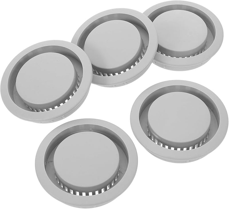5Pcs White Cabinet Vent Cover Mesh Design Ventilation Hole Plugs for Wardrobe Shoe Box Kitchen Office Decorative - Image 1
