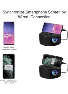 LIXES Portable LED Video Mini Projector Home Theater Projector For Android iPhone, USB Powered Support Wired Connection Phone Screen  - Image 2