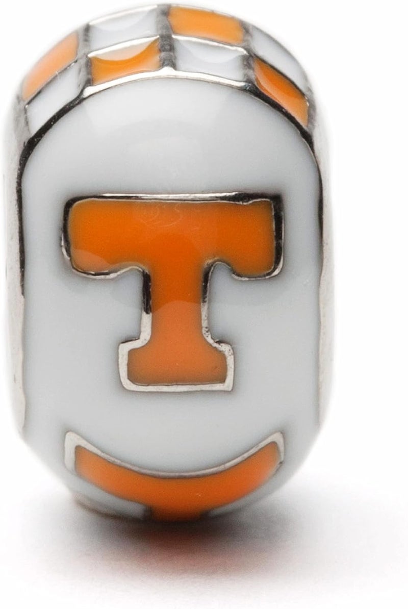 Stone Armory Tennessee Vols Charms and Jewelry for Women - White and Orange Tennessee Bead - Hypoallergenic Stainless Steel Charms - Tennessee Vols Gifts - Image 2