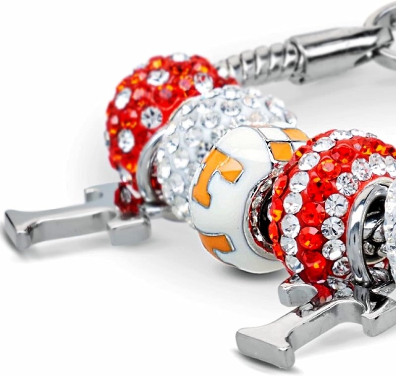 Stone Armory Tennessee Vols Charms and Jewelry for Women - White and Orange Tennessee Bead - Hypoallergenic Stainless Steel Charms - Tennessee Vols Gifts - Image 3