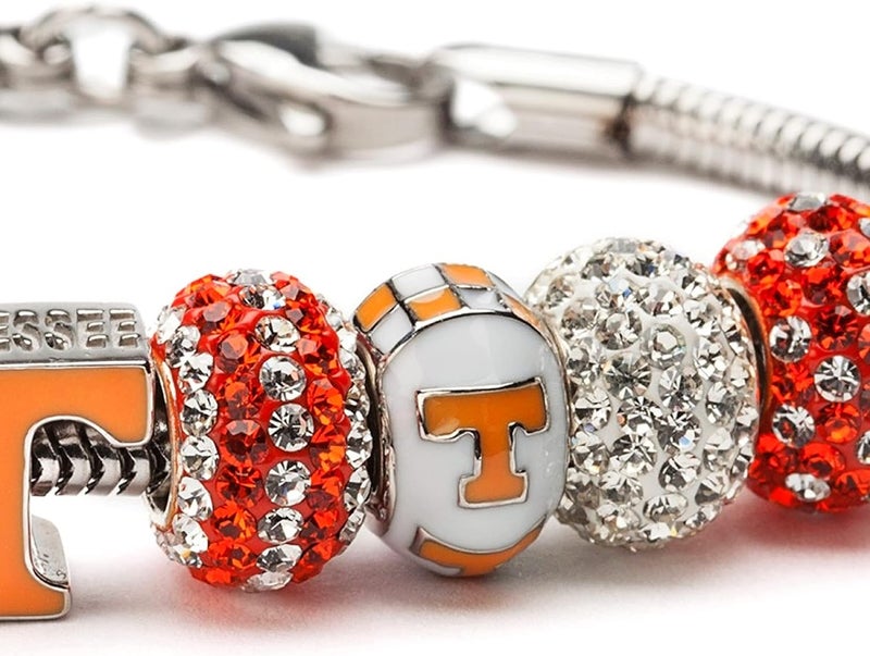 Stone Armory Tennessee Vols Charms and Jewelry for Women - White and Orange Tennessee Bead - Hypoallergenic Stainless Steel Charms - Tennessee Vols Gifts - Image 4