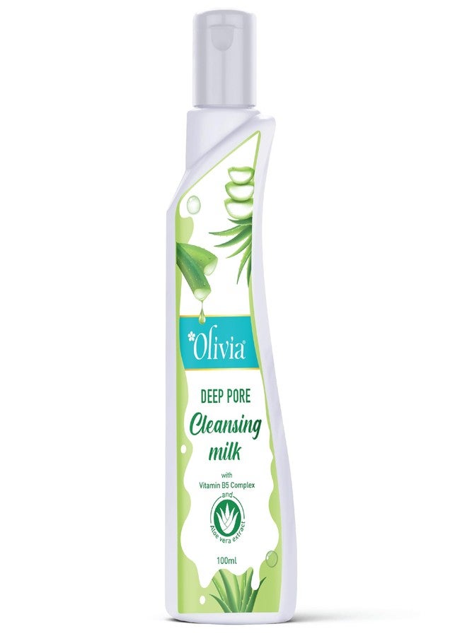 Olivia Aloe Vera Cleansing Milk with Marula Oil (100ml) | Deep Cleanser & Makeup Remover | Anti-Aging Skincare | Nourishes, Hydrates & Revitalizes Skin for Radiant Glow | Paraben-Free - Image 1