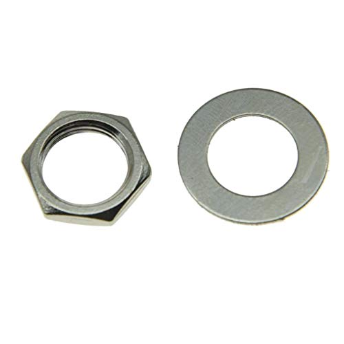 KAISH 20pcs USA thead Guitar Input Output Jack Socket Nut and Washer Guitar Jack Nuts for Switchcraft Sockets Nickel - Image 2