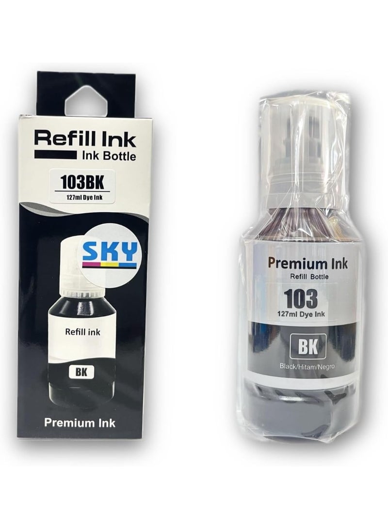 SKY 103 Black 127ml Compatible refill ink suitable for EcoTank L1110 L3100 L3101 L3110 L3111 L3150 L3151 L3160 L5190 - Image 1