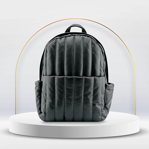 Fastrack Puff and Pack Backpack | Faux-Leather Women's Handbags | 13.53 Litre 14" Laptop Backpack for Workwear and College,Black - Image 3