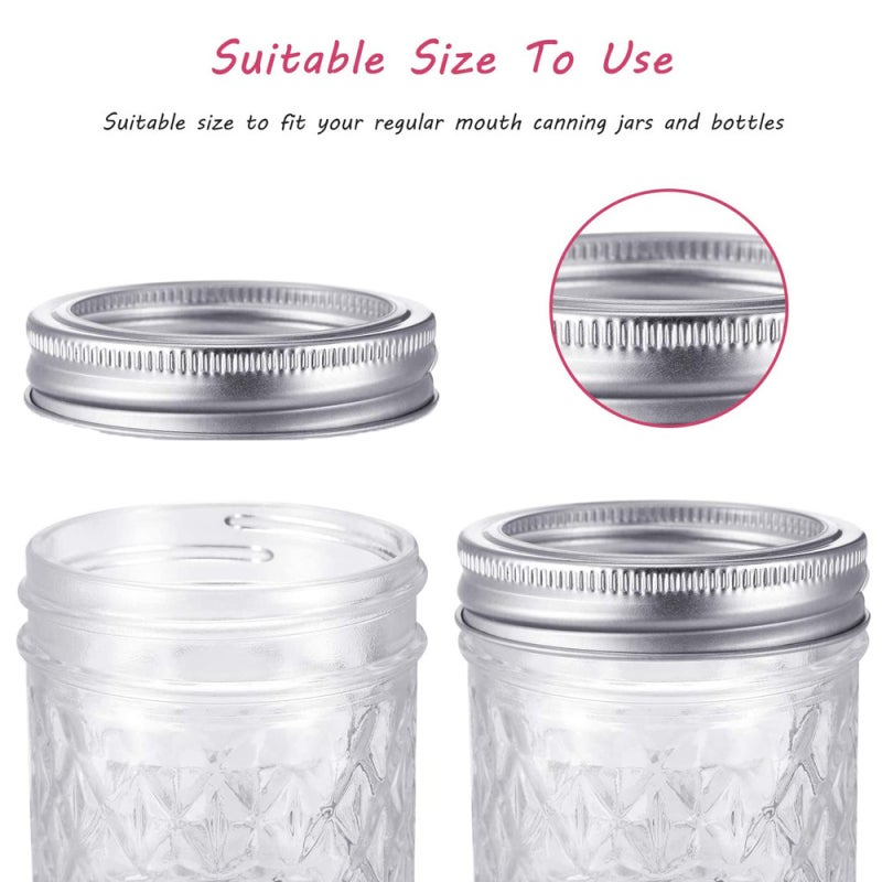 Canning Lids: 5 Count Tinplate Reusable Lids With Seal Bands - Leak-Proof Air-Tight Design For Regular Mouth Mason Jars, Food Storage, Home Canning, Kitchen Use - Image 4