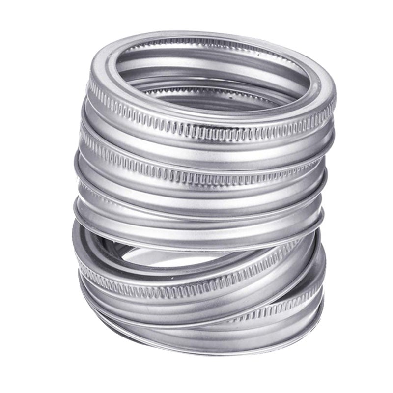 Canning Lids: 5 Count Tinplate Reusable Lids With Seal Bands - Leak-Proof Air-Tight Design For Regular Mouth Mason Jars, Food Storage, Home Canning, Kitchen Use - Image 1