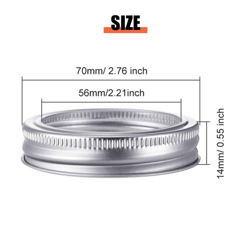 Canning Lids: 5 Count Tinplate Reusable Lids With Seal Bands - Leak-Proof Air-Tight Design For Regular Mouth Mason Jars, Food Storage, Home Canning, Kitchen Use - Image 5