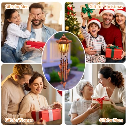 yulloyello Large Solar Hummingbird Wind Chimes, Gifts for Women Mom Grandma Wife Sister Daughter Neighbor, Classic Bronze Wind Chimes with Wind Catcher, Solar Decor Lights for Outdoor Garden Patio Porch Window - Image 5