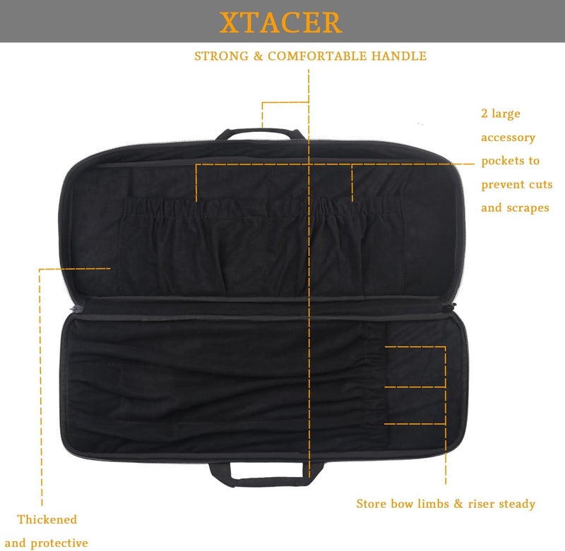 XTACER Tactical Bow Case MOLLE Recurve Takedown Bow Case Fully Padded Case - Image 4