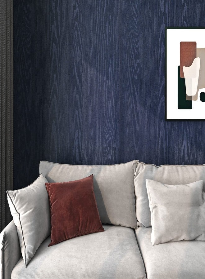 FunStick Navy Blue Stained Wood Contact Paper for Cabinets Peel and Stick Wood Wallpaper Waterproof Self Adhesive Wood Grain Contact Paper Removable Wood Wall Papers for Countertop Paper Desk 12"x200" - Image 5