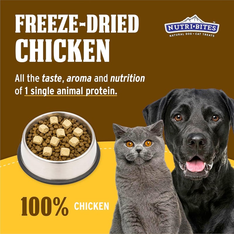 Nutri Bites Natural Chicken Meal Topper for Dogs and Cats - Enhances Coat, Immunity, and Joint Health - 1 Pack - Premium Pet Food Supplement with Omega-3 - Wholesome and Delicious Nutrition for Happy Pets - Image 2
