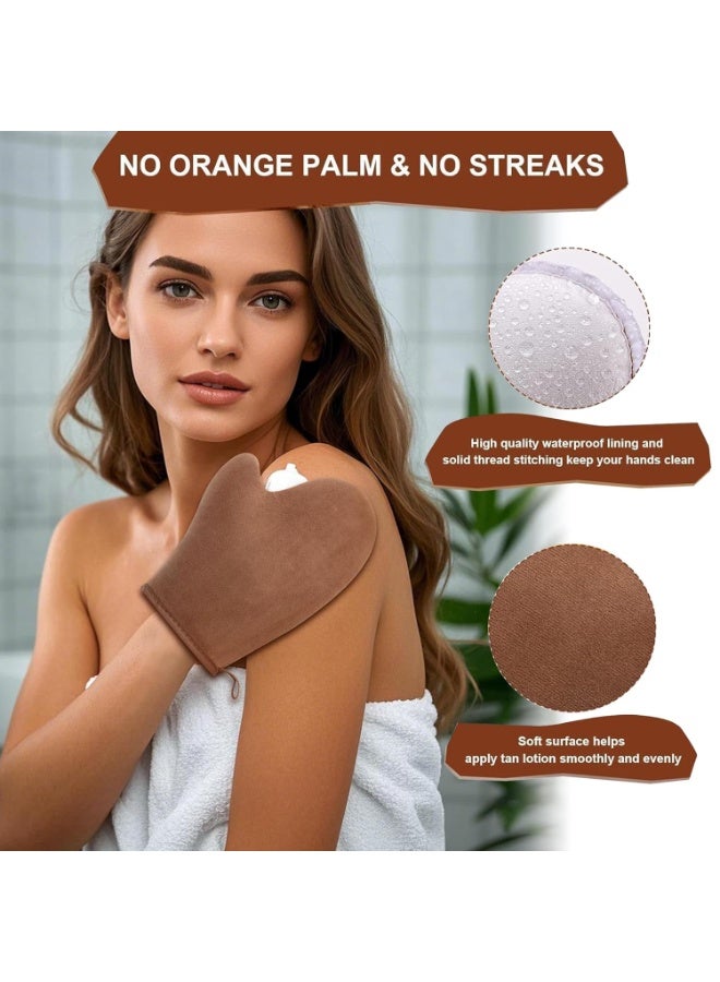 ATRJSZ 4 in 1 Luxury Velvet Tanning Mitt Self Tanning Mitt Applicator Self Tanner Brush Self Tanner Back Applicator Self Tanner Mitt Tanning Brush Tanning Glove - Image 3