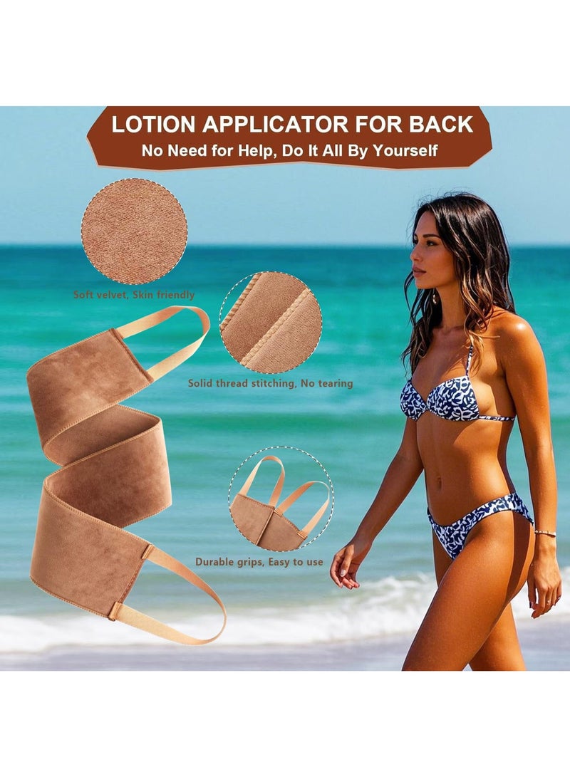 ATRJSZ 4 in 1 Luxury Velvet Tanning Mitt Self Tanning Mitt Applicator Self Tanner Brush Self Tanner Back Applicator Self Tanner Mitt Tanning Brush Tanning Glove - Image 4
