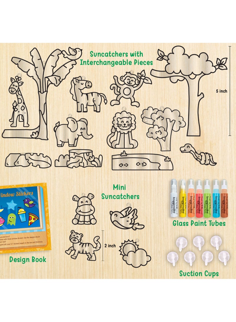 Imagimake Window Art Jungle|Glass Painting Kit|Sun Catcher|Art and Craft Kit|Toys for Girls & Boys|DIY Kit for Kids|Birthday Gift for Girls & Boys 5+ Years, Multicolor - Image 5
