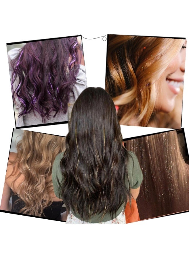 دبوس الشعر 12 قطعة قوس قزح حلية الشعر 23.6 بوصة الجنية دبوس الشعر تناسب النساء والفتيات والأطفال ، عيد الميلاد هالوين السنة الجديدة الطرف ( قوس قزح ) التألق استقبال - Image 5