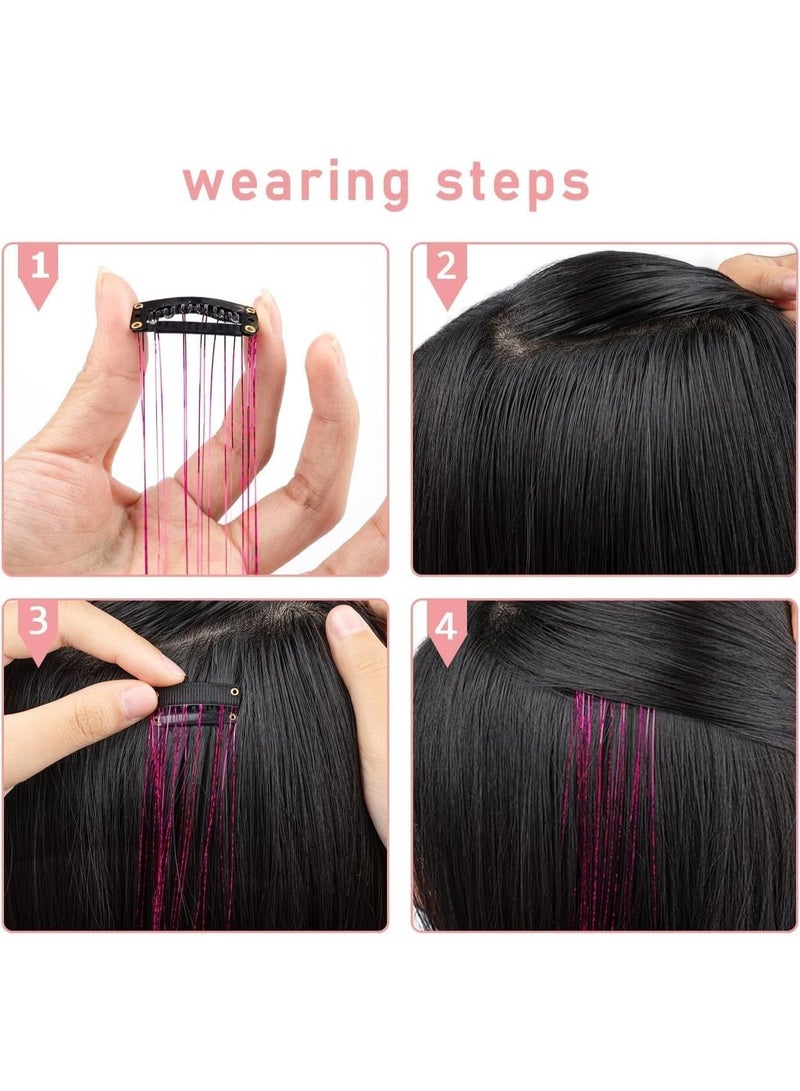 دبوس الشعر 12 قطعة قوس قزح حلية الشعر 23.6 بوصة الجنية دبوس الشعر تناسب النساء والفتيات والأطفال ، عيد الميلاد هالوين السنة الجديدة الطرف ( قوس قزح ) التألق استقبال - Image 3