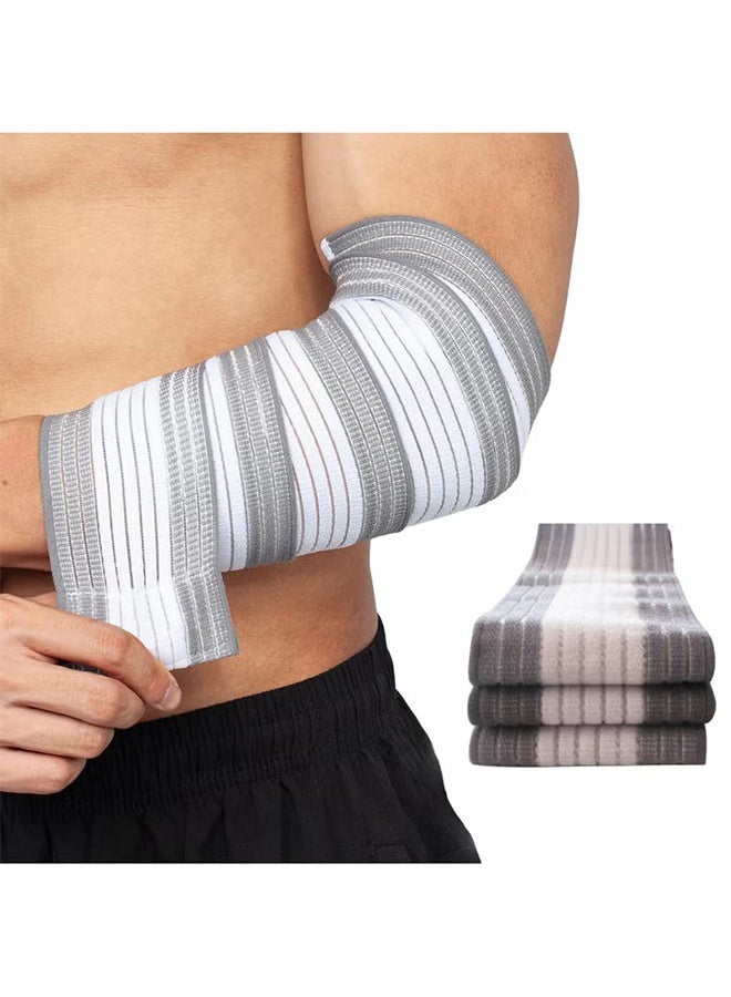 Ba Love Elbow Support Brace Compression Bandage - Adjustable Compression Strap - Fitness, Weightlifting, Sports Injury Relief - White/Grey - Image 1