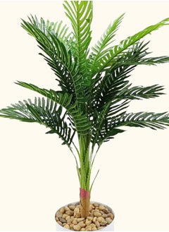 DRAMA HOME Artificial Ornamental Palm Tree in Pot Green/White120 cm  - Image 2