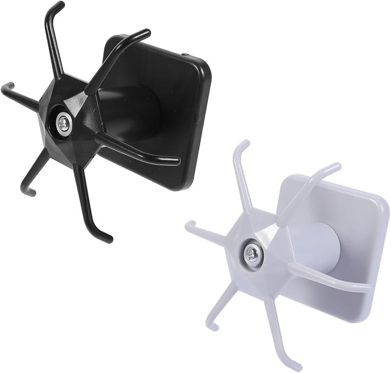 Cabilock قطعتان رف حائط مطبخ دوار حامل أدوات المطبخ الأسود والأبيط معلاق الملعقة والملعقة المسطحة توفير المساحة - Image 1