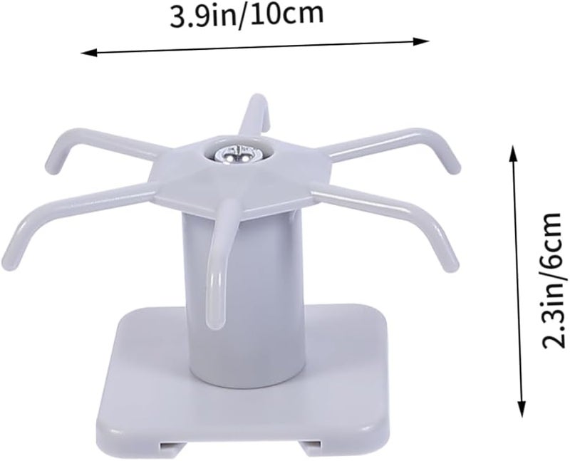 Cabilock قطعتان رف حائط مطبخ دوار حامل أدوات المطبخ الأسود والأبيط معلاق الملعقة والملعقة المسطحة توفير المساحة - Image 3