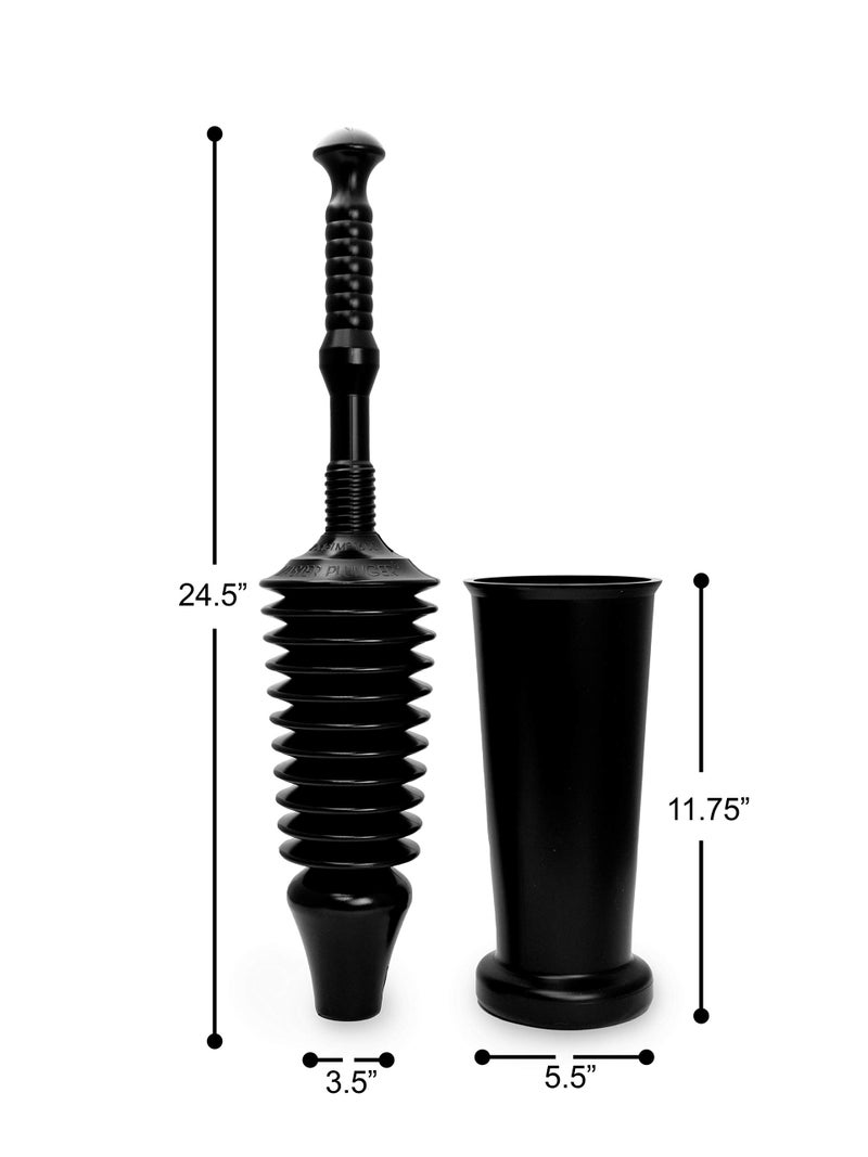 Master Plunger MP1600-TB 1.6 Gallon Low Flush Toilet Plunger with Funnel Nose Design. Tall Bucket included, Black - Image 3