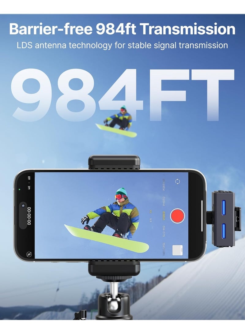 BOYALINK 3 Wireless Lavalier Microphone for iPhone/Android/Camera/PC/Tablets,AI Noise Cancellation, 48kHz/24Bit Studio Sound,APP Control, 984ft 6h Battery for Vlogging Interview(No Charging Case) - Image 3