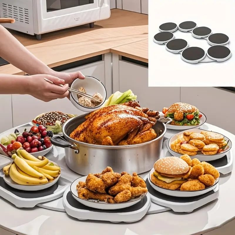 KRLZ KRLZ Lazy Susan Turntable Tabletop Rotating Serving Tray Dining Table Dining Table Rotating Tray Portable Meal Outdoor Dishes Home Long Table Turntable Multifunctional Reusable  - Image 1
