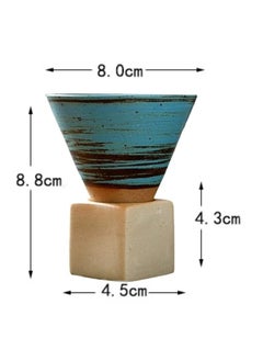 ShebSheb Ceramic Coarse Pottery Coffee Mug with Base,Creative Triangular Cone Funnel Shape Porcelain Coffee Cup,Ceramic Tea Cup Mug for Coffee Milk Tea Latte Yogurt  - Image 2