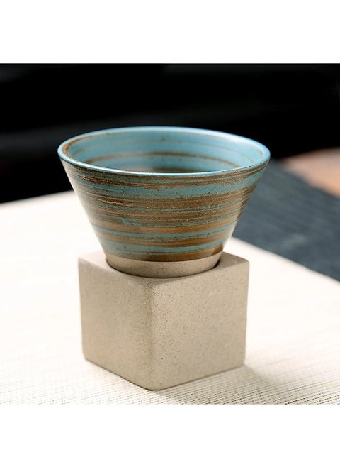 Ceramic Coarse Pottery Coffee Mug with Base,Creative Triangular Cone Funnel Shape Porcelain Coffee Cup,Ceramic Tea Cup Mug for Coffee Milk Tea Latte Yogurt