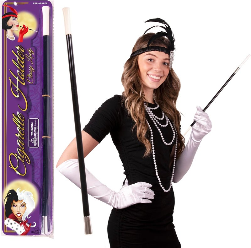 KANGAROO Long Black Fake Cigarette Holder Stick Extender Costume Accessories Toy 13 Inches - 1920s Flapper Cigarette Holder for Women - 20s Theme, Christmas and New Year Vintage Cosplay Dress up Prop - Image 4
