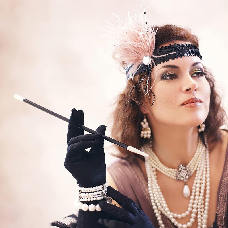 KANGAROO Long Black Fake Cigarette Holder Stick Extender Costume Accessories Toy 13 Inches - 1920s Flapper Cigarette Holder for Women - 20s Theme, Christmas and New Year Vintage Cosplay Dress up Prop - Image 5