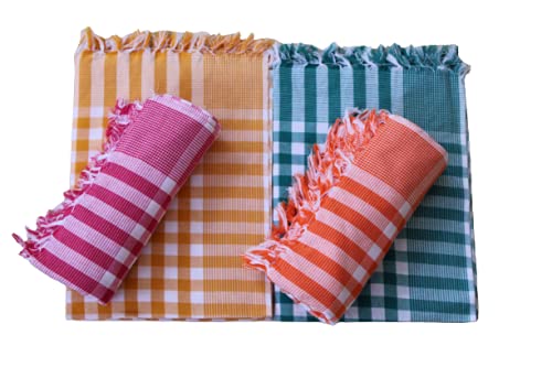 ASH Traders Cotton chex Bath Towel Combo 300 GSM (Set of 3, Multicolor, 90 cm x 180 cm) Suitable for all men and women feel soft cotton - Image 2