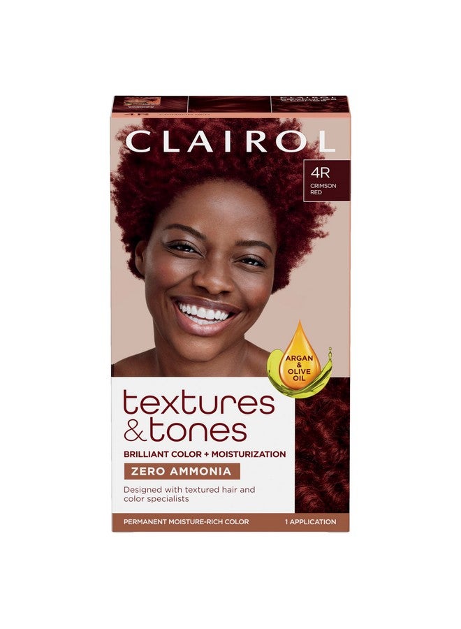 Textures & Tones Permanent Hair Dye 4R Crimson Red Hair Color Pack Of 1