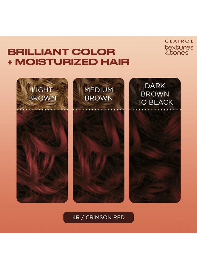 Textures & Tones Permanent Hair Dye 4R Crimson Red Hair Color Pack Of 1