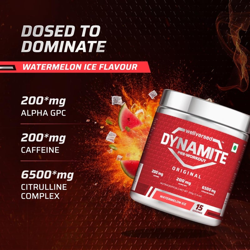 Wellversed Dynamite Pre-Workout Watermelon Ice (210g) - Image 4