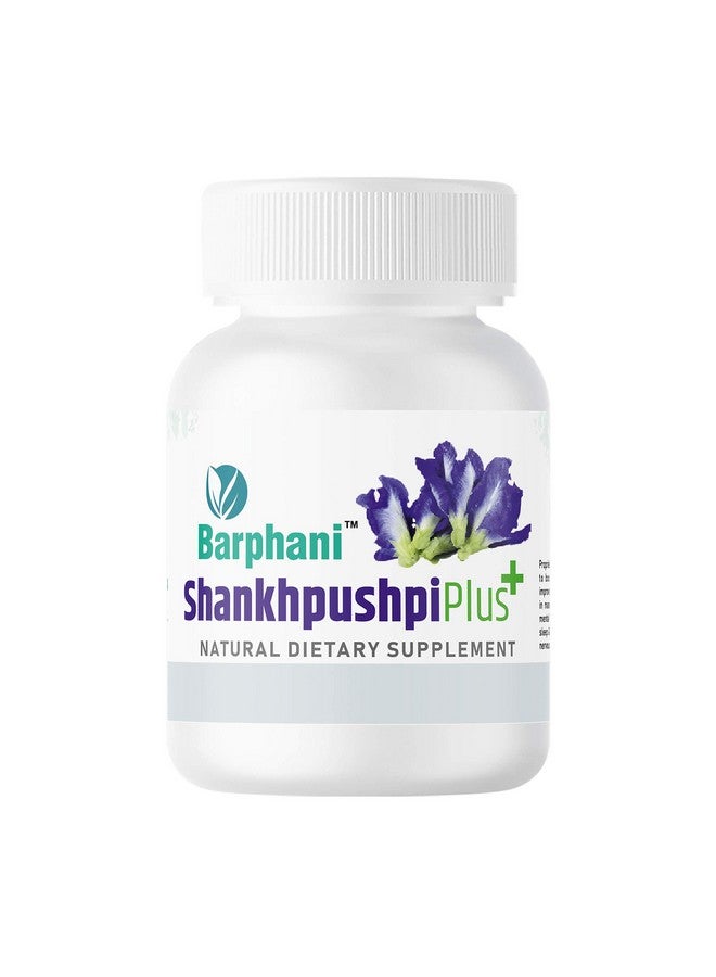 Barphani Shankhpushpi Plus A Natural, Researched, Herbal Brain Health Supplement for Brain Memory Stress induced Vitiligo Psoriasis Eczema with goodness of Shankhpushpi, Bacopa monnieri Brahmi, Mulethi, Vacha - 60 tablets - Image 1