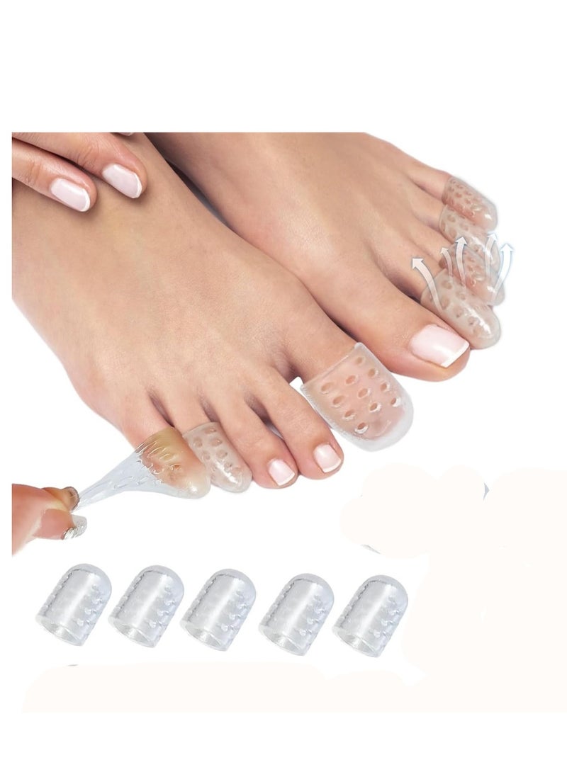 5pcs Toe Protectors, Silicone Toe Caps, Anti-Friction Small Toe Sleeve Protectors for Pain Relief, Breathable Toe Covers for Ingrown Toenails, Corns, Prevent Blister, Hammer Toes - Image 1