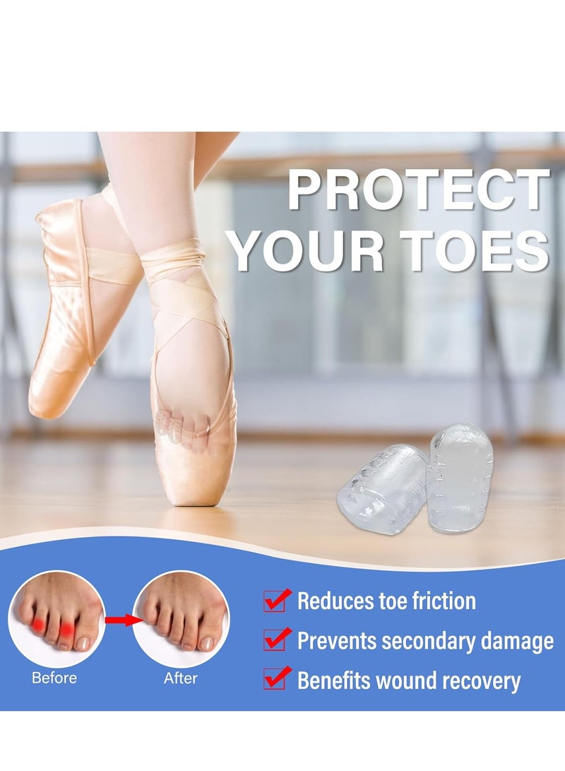 5pcs Toe Protectors, Silicone Toe Caps, Anti-Friction Small Toe Sleeve Protectors for Pain Relief, Breathable Toe Covers for Ingrown Toenails, Corns, Prevent Blister, Hammer Toes - Image 3