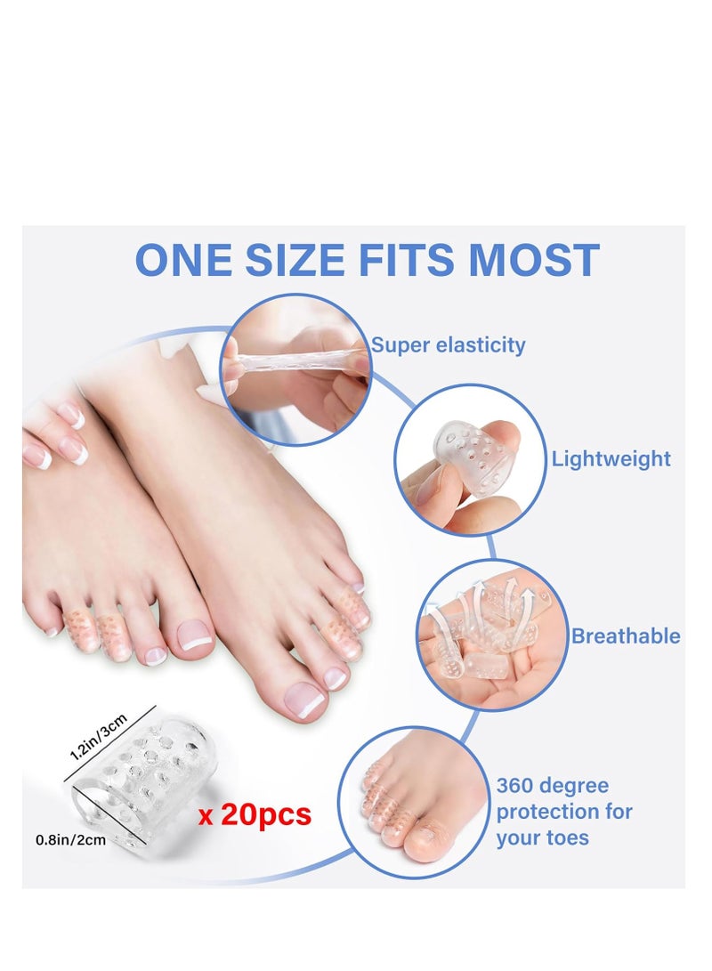 5pcs Toe Protectors, Silicone Toe Caps, Anti-Friction Small Toe Sleeve Protectors for Pain Relief, Breathable Toe Covers for Ingrown Toenails, Corns, Prevent Blister, Hammer Toes - Image 5