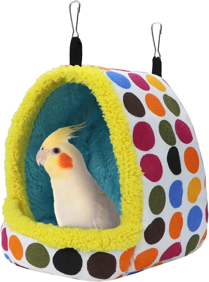 Litewoo Bird Hanging Hammock Winter Warm Parrot Nest House Bed Plush Snuggle Pet Cave Hammock Toy for Conure Lovebird Budgie Parakeet Cockatiel Cage Accessory (Large) - Image 1
