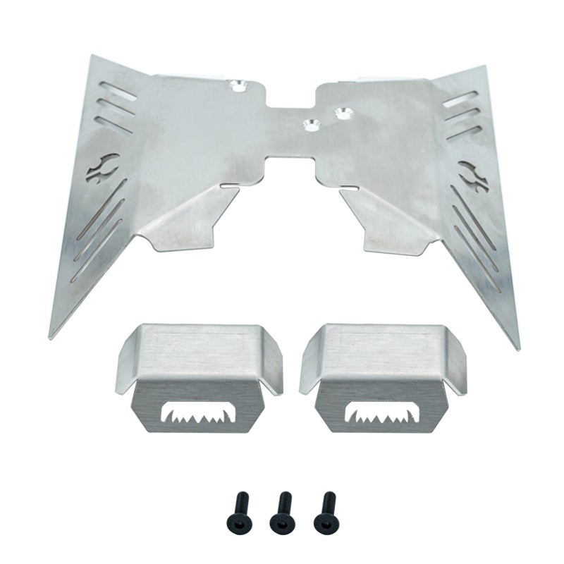 1/10 Rc Car Chassis Protection Plate: Black Stainless Steel High Strength Durable Frame Accessory - Deformation Resistant Scratch Proof Replacement for Axial Capra 1.9 UTB AXI03004 Rc Car Enthusiasts - Image 1
