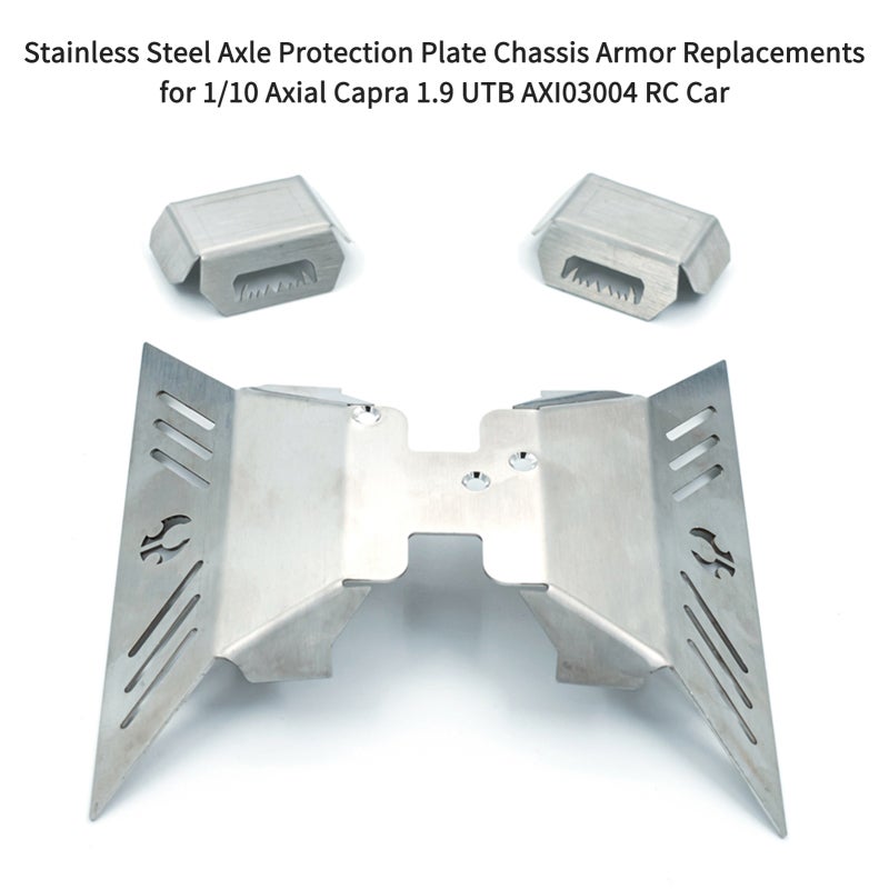 1/10 Rc Car Chassis Protection Plate: Black Stainless Steel High Strength Durable Frame Accessory - Deformation Resistant Scratch Proof Replacement for Axial Capra 1.9 UTB AXI03004 Rc Car Enthusiasts - Image 4