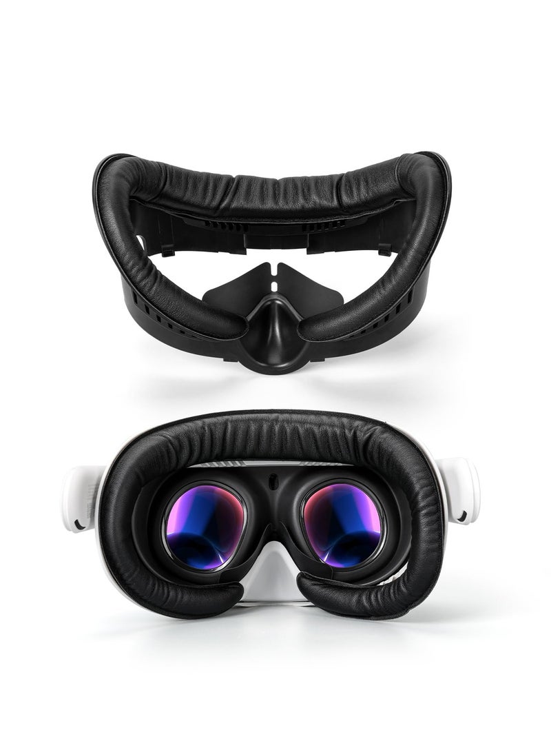 SOLARAE VR Facial Interface Bracket & PU Leather Foam Face Cover Compatible with Meta Quest 3, Sweat-Proof Replacement Meta Quest 3 VR Headset Accessories Facial Pad, Ventilation Design (4-in-1 Black) - Image 5
