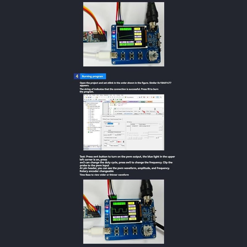 راسم الذبذبات الرقمي لقياس الموجات، مقياس تردد، خرج موجة مربعة، شاشة LCD بحجم 1.8 بوصة. - Image 5